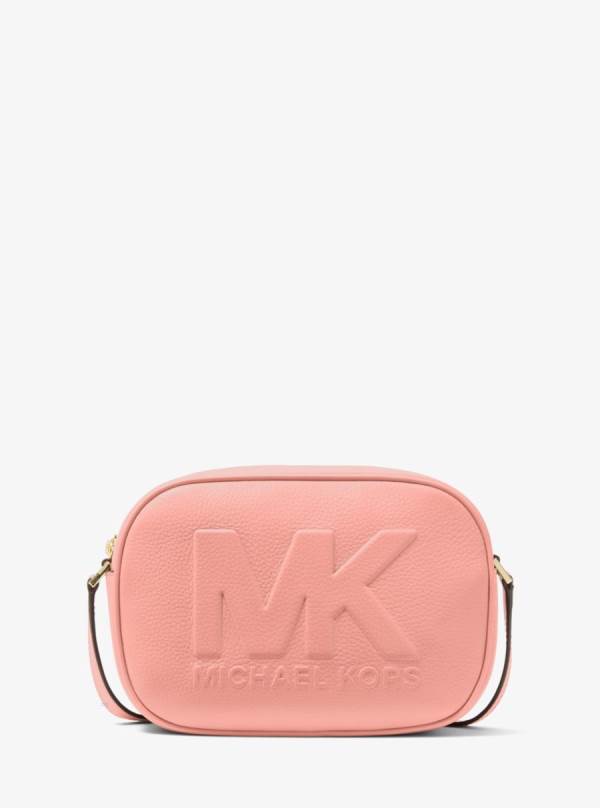 Damske Spojková Taška Michael Kors Jet Set Medium Embossed Pebbled Leather Ruzove - Kabelky Michael Kors Outlet | HXOFE-5179